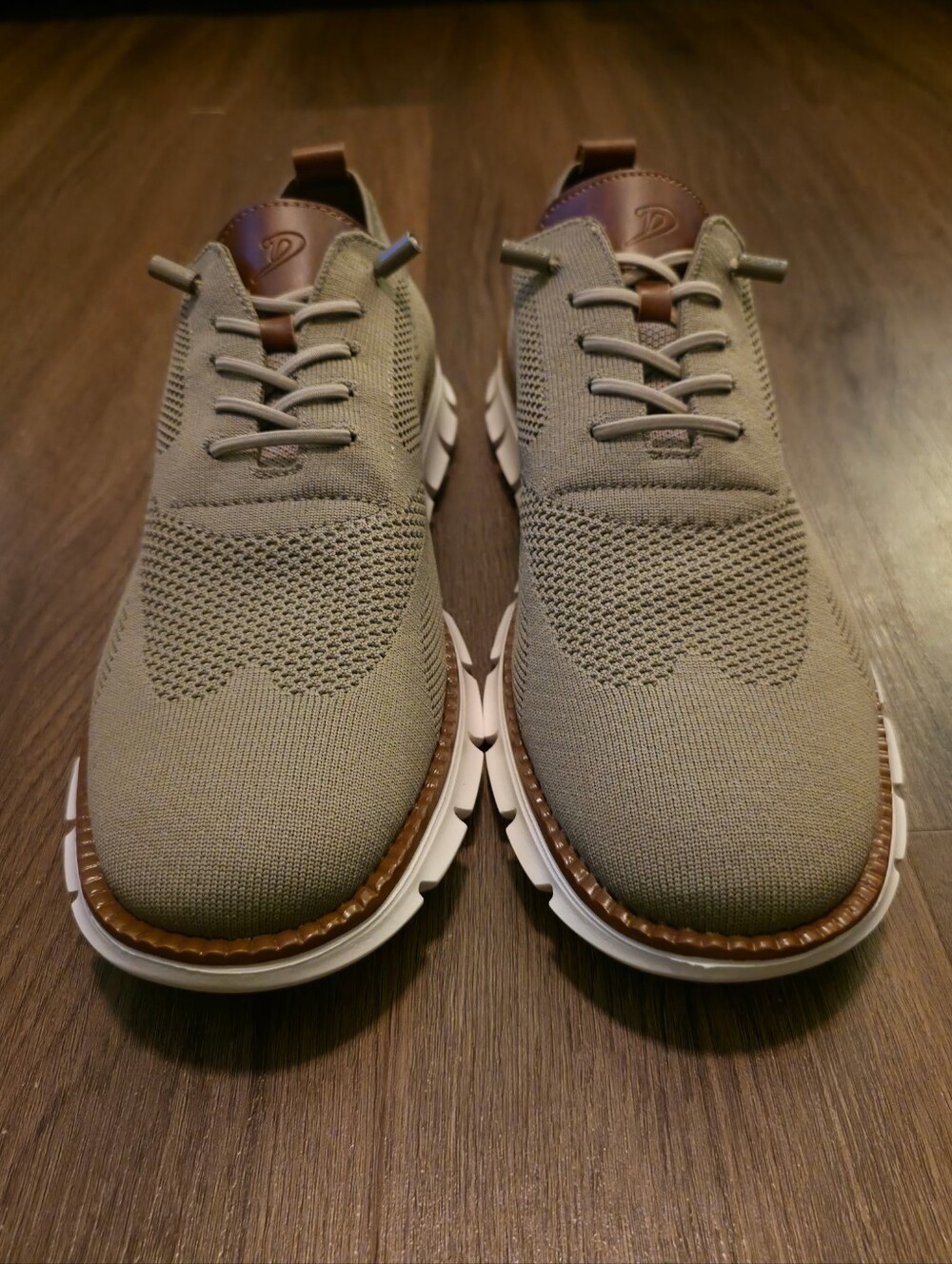 Men's Knit Lace-Up Sneakers in Taupe by Unknown Brand